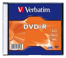 Диск DVD-R Verbatim 4.7Gb 16x Slim case (100шт)