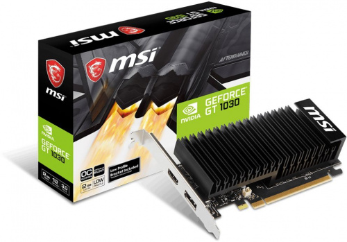 Видеокарта MSI PCI-E GT 1030 2GHD4 LP OC NVIDIA GeForce GT 1030 2048Mb 64 DDR4 1189/2100 HDMIx1 DPx1 HDCP Ret low profile фото 2