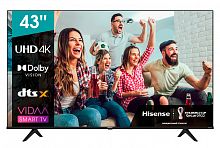 Телевизор LED Hisense 43" 43A6BG черный Ultra HD 60Hz DVB-T DVB-T2 DVB-C DVB-S DVB-S2 USB WiFi Smart TV (RUS)